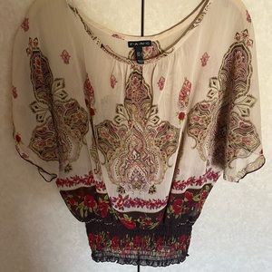 F•A•N•G blouse semi sheer size S